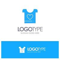 Clothes Love Heart Wedding Blue Solid Logo with place for tagline vector