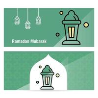 Ramadan Kareem concept banner with islamic  patterns vector