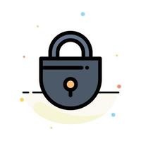 Internet Lock Locked Security Abstract Flat Color Icon Template vector