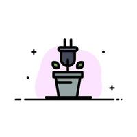 Plug Plant Technology  Business Flat Line Filled Icon Vector Banner Template