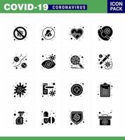 Coronavirus Precaution Tips icon for healthcare guidelines presentation 16 Solid Glyph Black icon pack such as germs survice avoid medical assistance health care viral coronavirus 2019nov disease vector