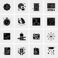 16 iconos de negocios universales vector ilustración de icono creativo para usar en proyectos relacionados con la web y dispositivos móviles