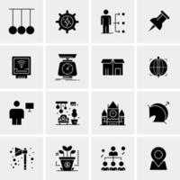 16 iconos de negocios universales vector ilustración de icono creativo para usar en proyectos relacionados con la web y dispositivos móviles