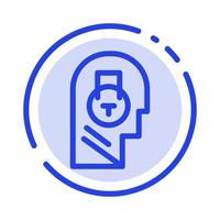 Lock Secure Message Data User Blue Dotted Line Line Icon vector