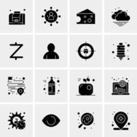 16 iconos de negocios universales vector ilustración de icono creativo para usar en proyectos relacionados con la web y dispositivos móviles