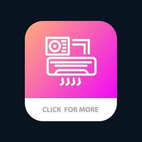 aire acondicionado aire acondicionado habitación aplicación móvil botón versión de línea android e ios vector