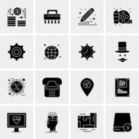 16 iconos de negocios universales vector ilustración de icono creativo para usar en proyectos relacionados con la web y dispositivos móviles