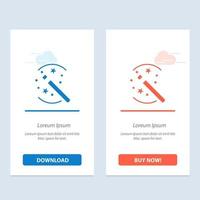 Tricks Solution Magic Stick  Blue and Red Download and Buy Now web Widget Card Template vector