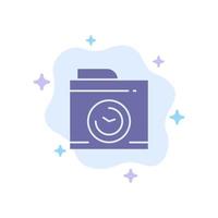 Camera Image Big Think Blue Icon on Abstract Cloud Background vector