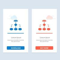 Flowchart Algorithm Business Data Architecture Scheme Structure Workflow  Blue and Red Download and Buy Now web Widget Card Template vector