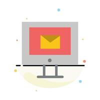 Computer Mail Chat Service Abstract Flat Color Icon Template vector