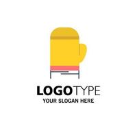 Glove Microwave Warm Cold Business Logo Template Flat Color vector