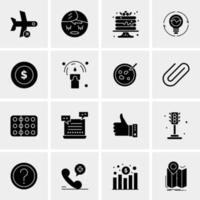 16 iconos de negocios universales vector ilustración de icono creativo para usar en proyectos relacionados con la web y dispositivos móviles