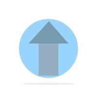 Arrow Up Upload Abstract Circle Background Flat color Icon vector