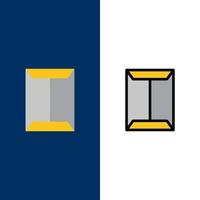 Window Rack Open Closet Box  Icons Flat and Line Filled Icon Set Vector Blue Background