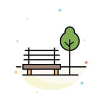 Bench Chair Park Hotel Abstract Flat Color Icon Template vector