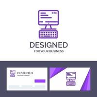 Creative Business Card and Logo template Computer Keyboard Monitor Computing Vector Illustration