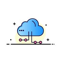 Cloud Share Computing Network  Business Flat Line Filled Icon Vector Banner Template