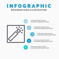 Photo Photographer Photography Retouch Line icon with 5 steps presentation infographics Background vector