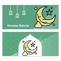 Ramadan Kareem concept banner with islamic  patterns vector