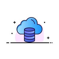 cloud computing dinero dólar negocio línea plana icono lleno vector banner plantilla