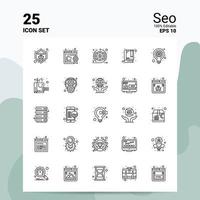 25 Seo Icon Set 100 Editable EPS 10 Files Business Logo Concept Ideas Line icon design vector