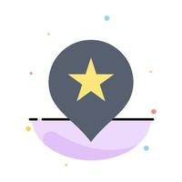 Location Stare Navigation Abstract Flat Color Icon Template vector