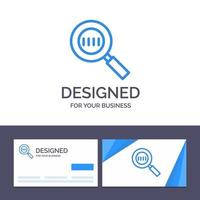 Creative Business Card and Logo template Code Code Search Magnifier Magnifying Vector Illustration