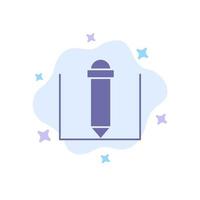 Pencil Text Education Blue Icon on Abstract Cloud Background vector