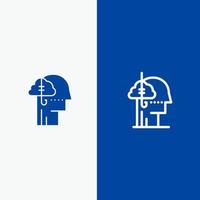 Borrowing Ideas Addiction Catch Habit Human Line and Glyph Solid icon Blue banner Line and Glyph Solid icon Blue banner vector