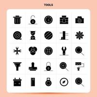 Solid 25 Tools Icon set Vector Glyph Style Design Black Icons Set Web and Mobile Business ideas design Vector Illustration