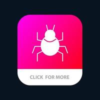 Bug Nature Virus Indian Mobile App Button Android and IOS Glyph Version vector