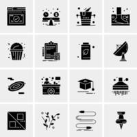 16 iconos de negocios universales vector ilustración de icono creativo para usar en proyectos relacionados con la web y dispositivos móviles