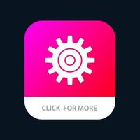 Gear Setting Wheel Cogs Mobile App Button Android and IOS Glyph Version vector