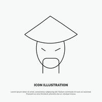 Emperor China Monk Chinese Vector Line Icon