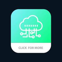 Data Manage Technology Mobile App Button Android and IOS Line Version vector