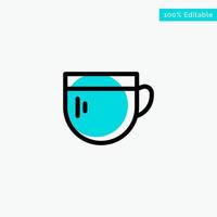 taza té café básico turquesa resaltar círculo punto vector icono