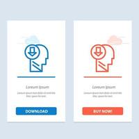 Arrow Head Human Knowledge Down  Blue and Red Download and Buy Now web Widget Card Template vector