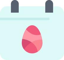 Calendar Egg Easter Day  Flat Color Icon Vector icon banner Template