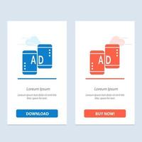 Advertising Mobile Mobile Advertising Marketing  Blue and Red Download and Buy Now web Widget Card Template vector