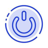 Button Off On Power Blue Dotted Line Line Icon vector