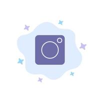 Camera Instagram Photo Social Blue Icon on Abstract Cloud Background vector