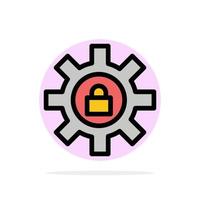 Gear Setting Lock Support Abstract Circle Background Flat color Icon vector