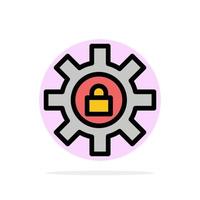 Gear Setting Lock Support Abstract Circle Background Flat color Icon vector