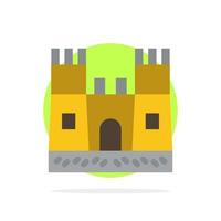Beach Castle Sand Castle Abstract Circle Background Flat color Icon vector