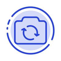 Camera Refresh Basic Ui Blue Dotted Line Line Icon vector