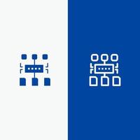 Algorithm Program User Document Line and Glyph Solid icon Blue banner vector