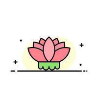 Flower China Chinese Business Logo Template Flat Color vector