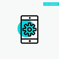 Application Mobile Mobile Application Setting turquoise highlight circle point Vector icon