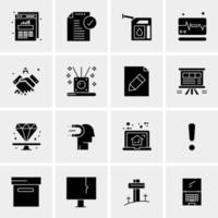 16 iconos de negocios universales vector ilustración de icono creativo para usar en proyectos relacionados con la web y dispositivos móviles